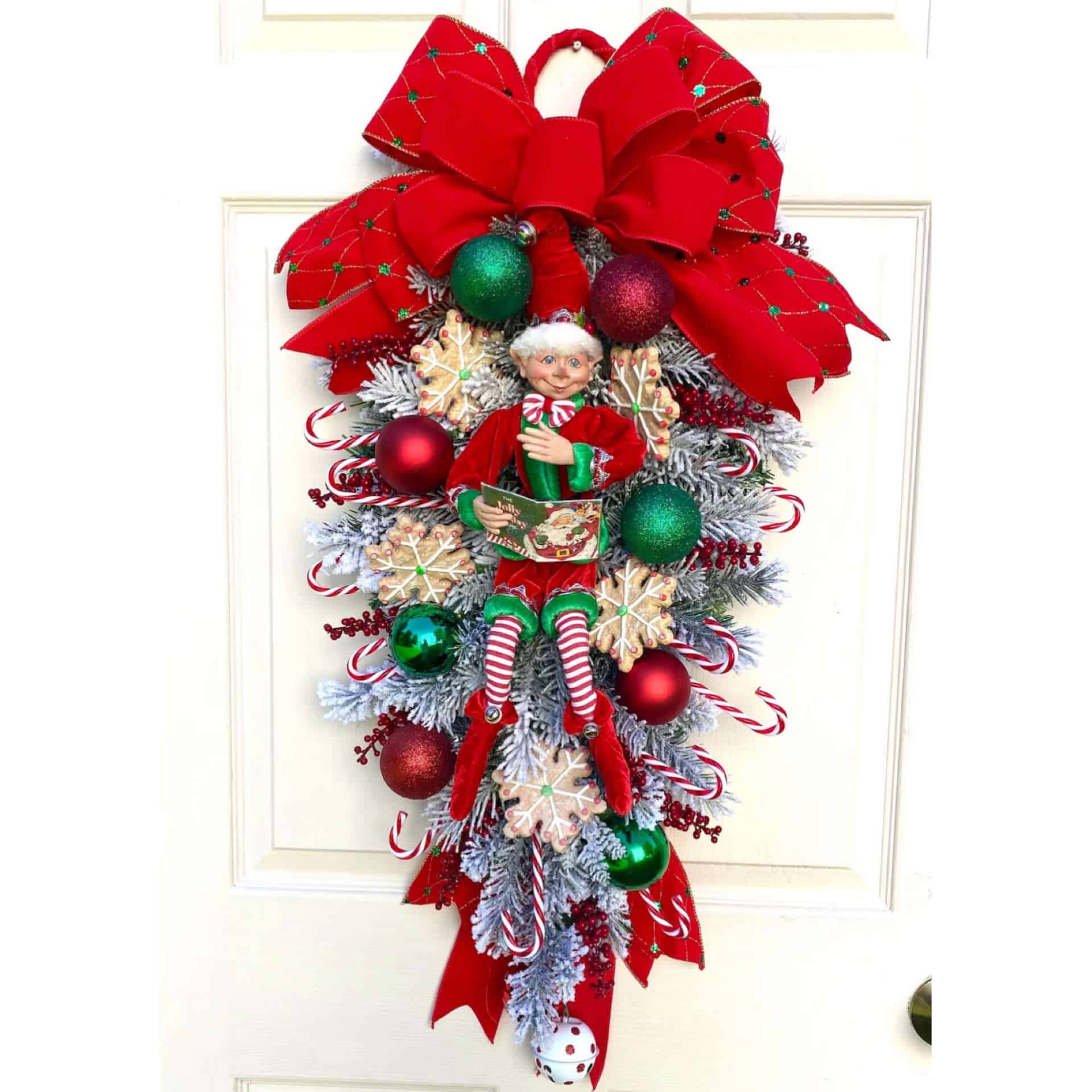 Christmas Elf Door Swag with Nicholas the Storybook Elf