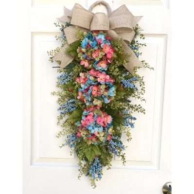 Seaside Bay | Wreath Swag With Hydrangea Blooms
