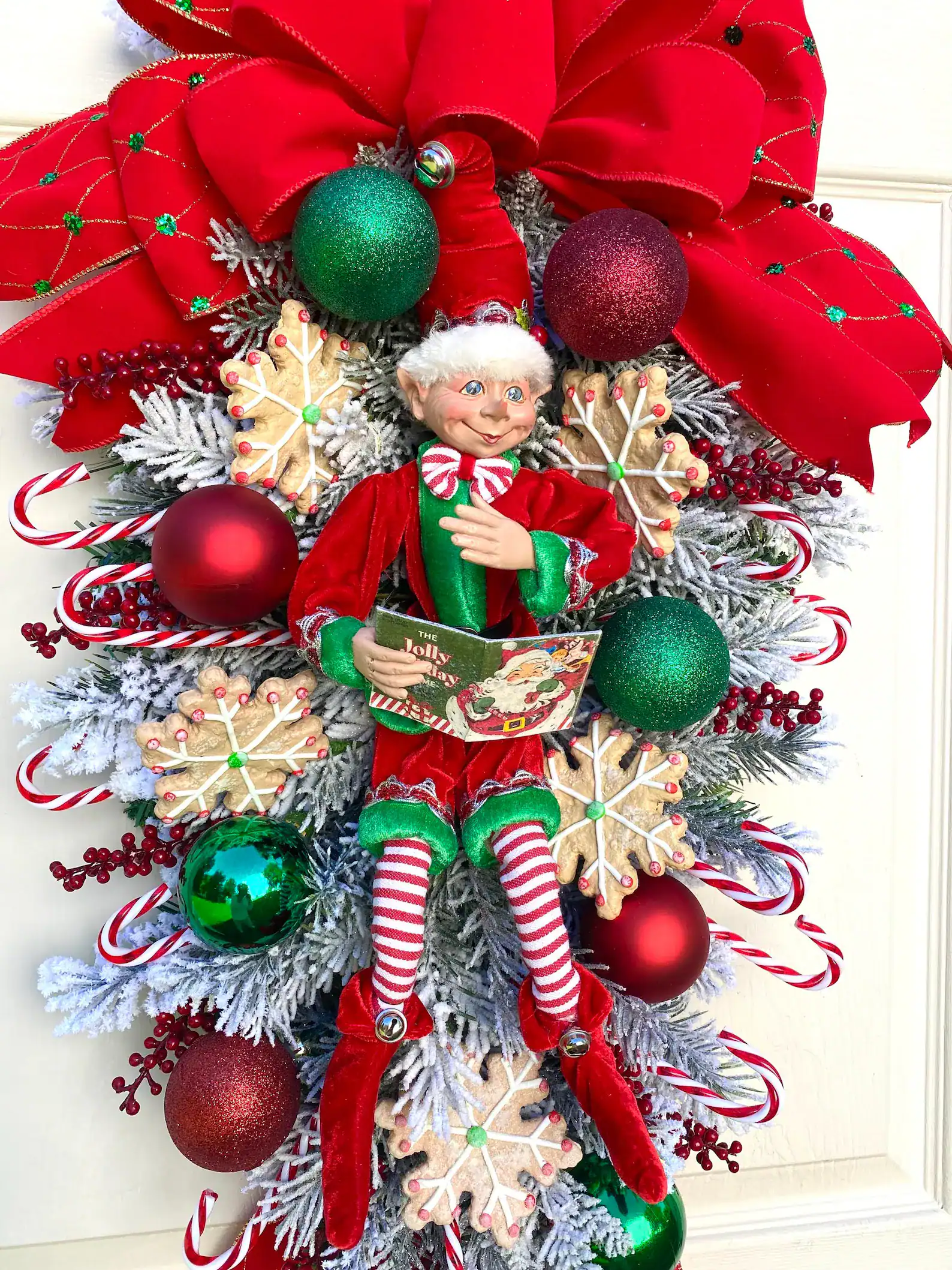 Christmas Elf Door Swag with Nicholas the Storybook Elf - Image 2